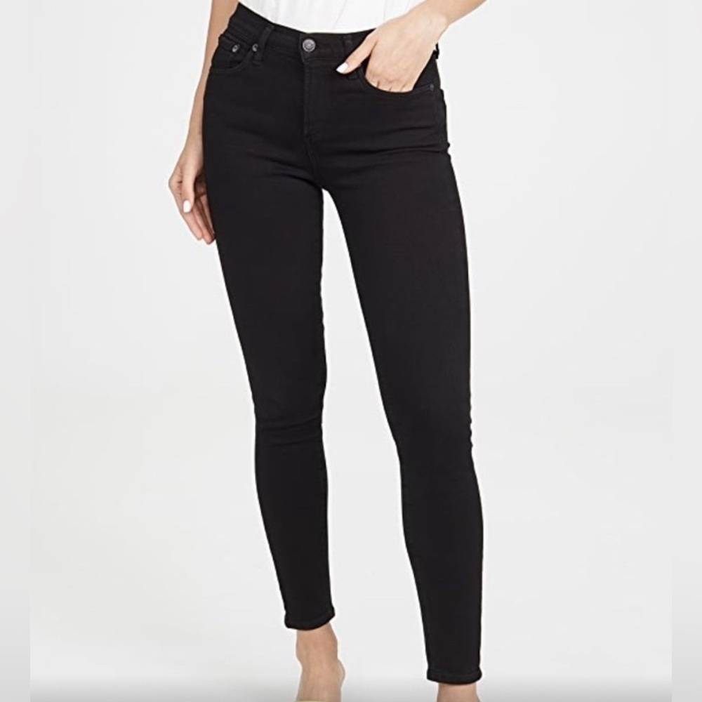 Agolde 27 Sophie Jean in black skinny with raw distressed angle great pre owned